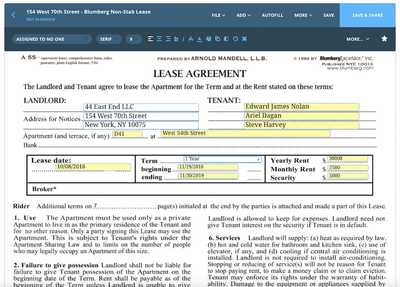 Sample Lease Screenshot